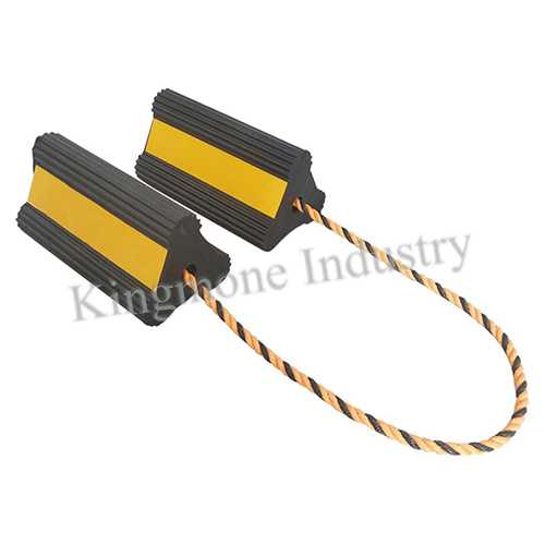 Rubber aircraft Trailer wheel chocks with Rope