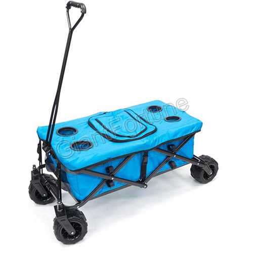 Outdoor Allterrain Folding Wagon Tabletop with Cooler Bag