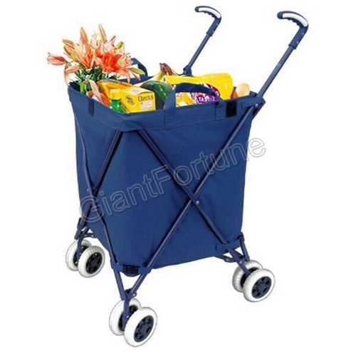 Folding Utility Canvas Storage Shopping Basket Cart