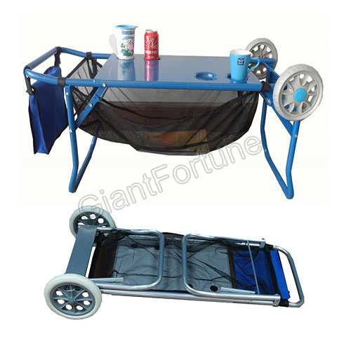 Folding Beach Cart Table Trolley 