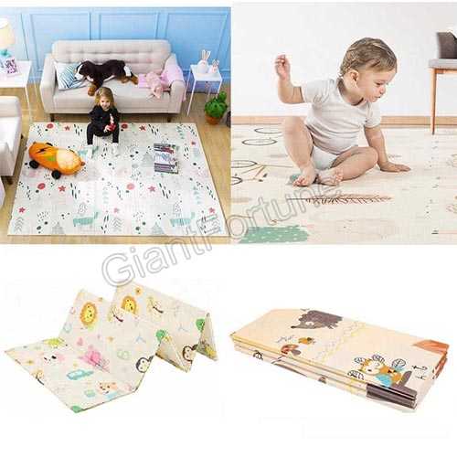 Dual Sided Crawing Bady Play Picnic Foldable XPE Puzzle Mat