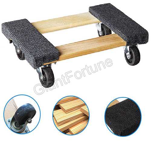 12x 18inch Furniture Appliance Carpeted Wooden Mover's Dolly 