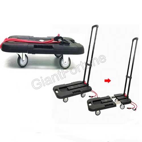 Wheeled Plastic Platform Hand Dolly Trolley Folding Luggage Cart 
