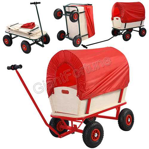 Child Wooden Kids Toy Play Wagon Cart