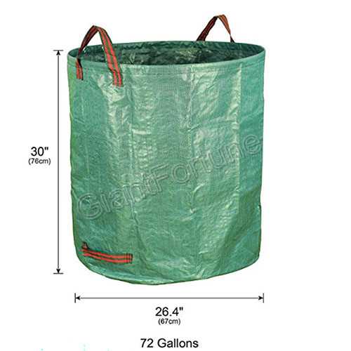 72 Gallon Collapsible PE Garden Leaf Waste Bag 