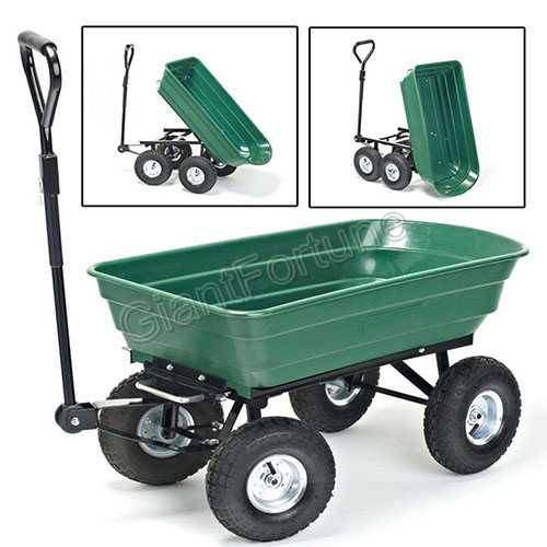 Steel Structure Garden Utility Poly Tray Dump Cart