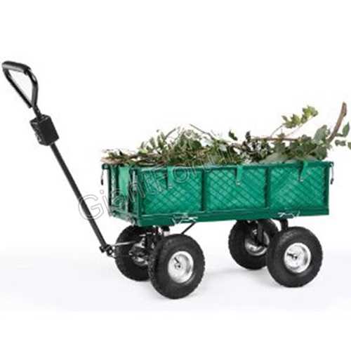 Mesh Foldable Steel Garden Tool Cart Trolley Utility Cart