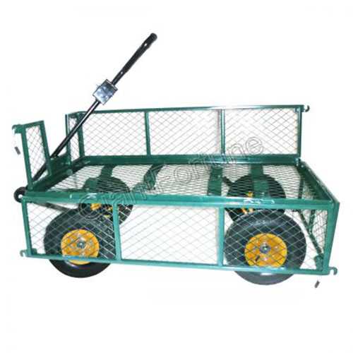 Mesh Foldable Steel Garden Tool Cart Trolley Utility Cart