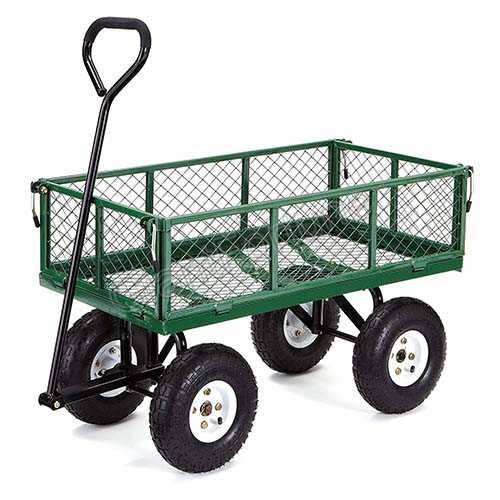 Removable Sides Mesh Steel Utility Garden Tool Mesh Cart
