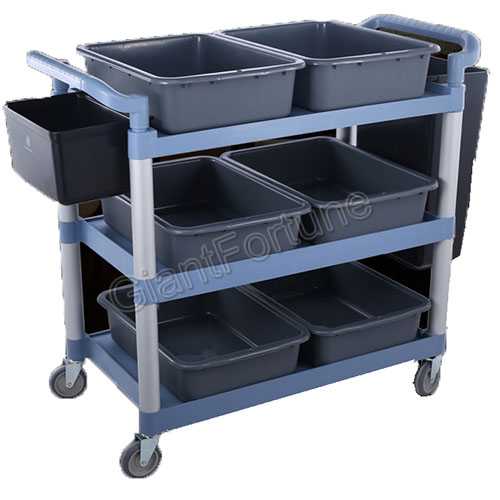 3 Shelf Kitchen Office Storage Plastic Utility Service Cart Trolley 