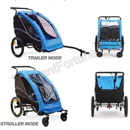 Four wheels 2 in 1 Kids Bicycle Carrier Trailer Stroller