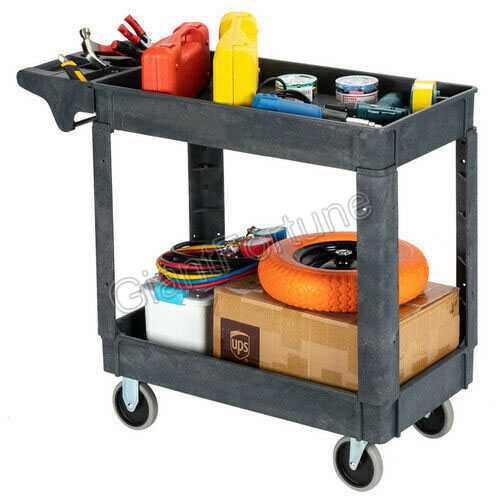 2 or 3 Layer Storage Shelves Plastic Trolley Service Cart