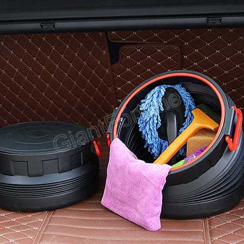 Collapsible Water Bucket Car Trash Can Trunk Organizer 