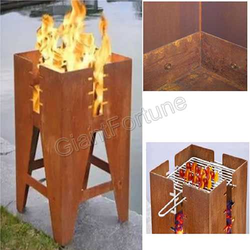 Corten Steel Squared Fire Pit